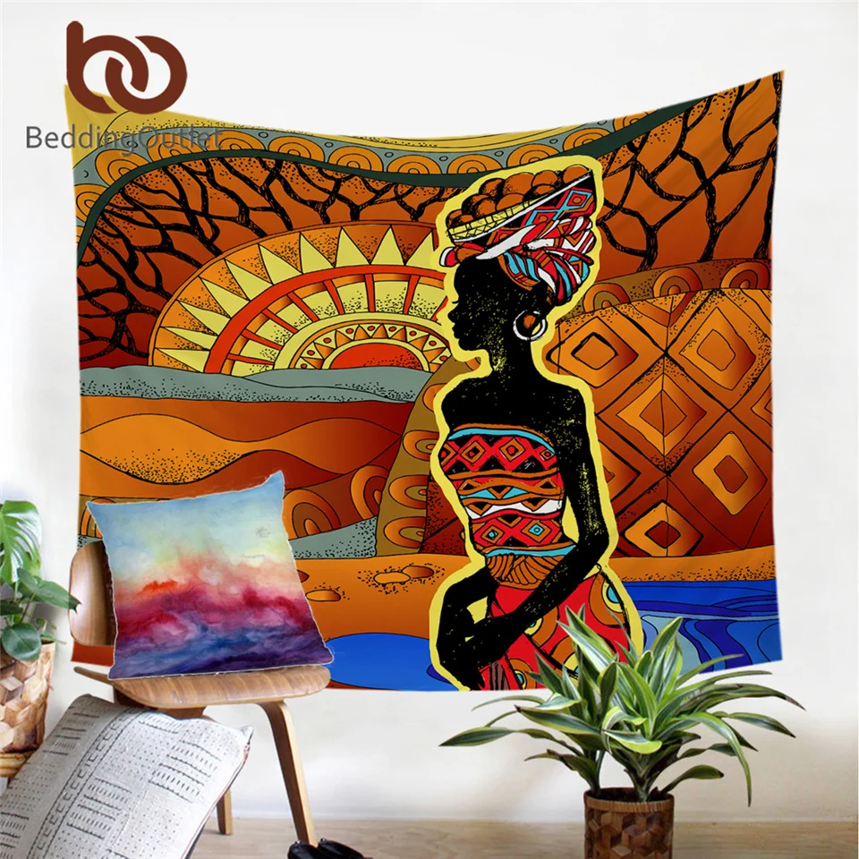 Постельные принадлежности Африканский гобелен настенный женский ковер для