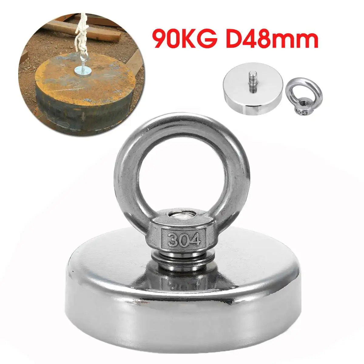 D48mm сильный Мощный неодимовый магнит крюк спасательный морское рыболовное