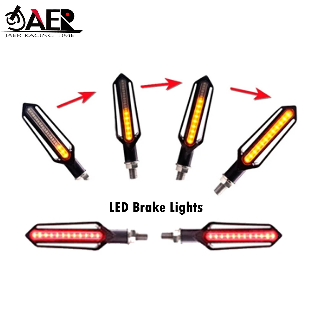 JAER светодиодный последовательный сигнал поворота красная Тормозная лампа белые