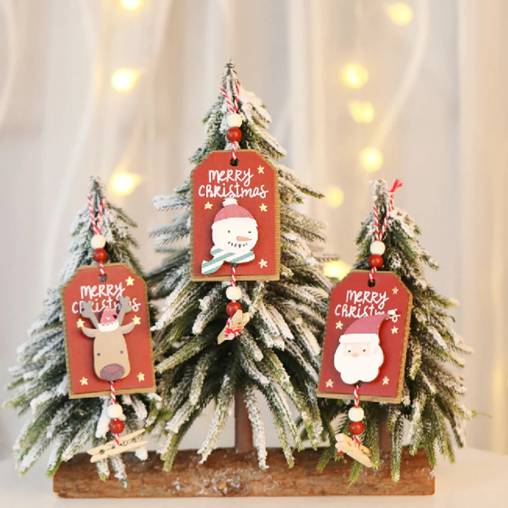 Креативное украшение для рождественской елки расписная деревянная доска