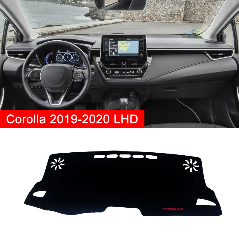 Чехол для приборной панели автомобиля Toyota Corolla, коврик для приборной панели, защита от солнца, защита от УФ-лучей, аксессуары - Название цвета: LHD Black Side