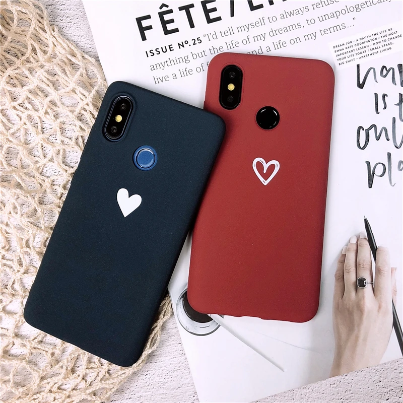 Матовый Мягкий силиконовый чехол из ТПУ с сердечками для Xiaomi Mi 8 9 9T SE A1 A2 A3 Lite Redmi Note