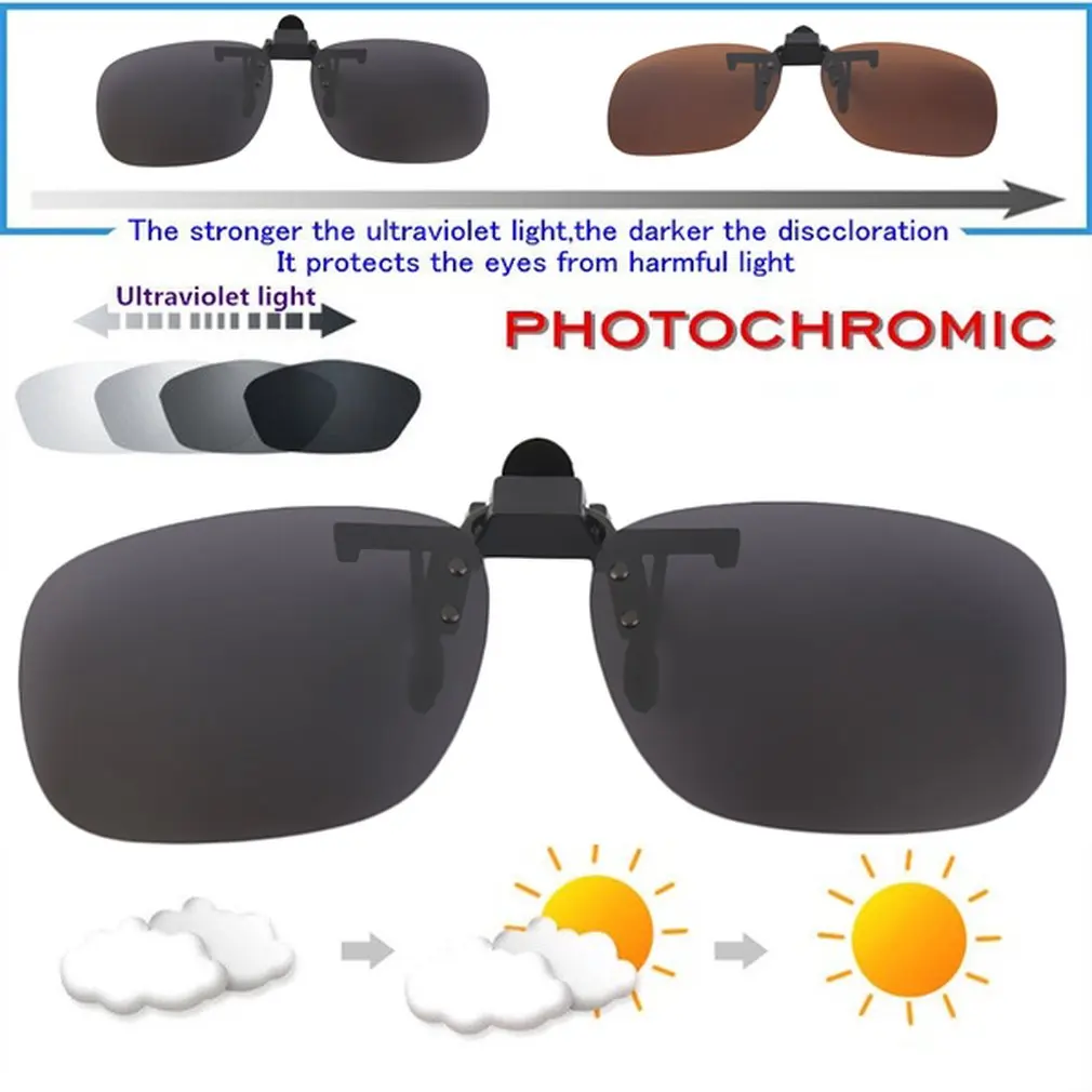 Polarized Clip On Sunglasses UV 400 TAC Plastic + Metal Clip-on Flip-up Driving Glasses lens Black/Brown Color | Аксессуары для