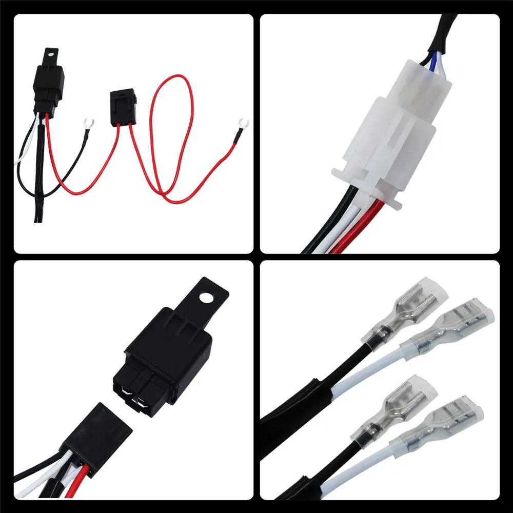 Auto Car Cable Wiring Harness Kit with 40A 12V ON/OFF Switch Relay Blade Fuse LED Light Bar Fog Lamp One Drag Two | Автомобили и