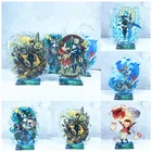 Аниме Рисунок Genshin воздействия Чжунли Diluc Venti Клее Keqing Qiqi спецэффектов модель акриловая модель на подставке пластина настольная Декор подарок