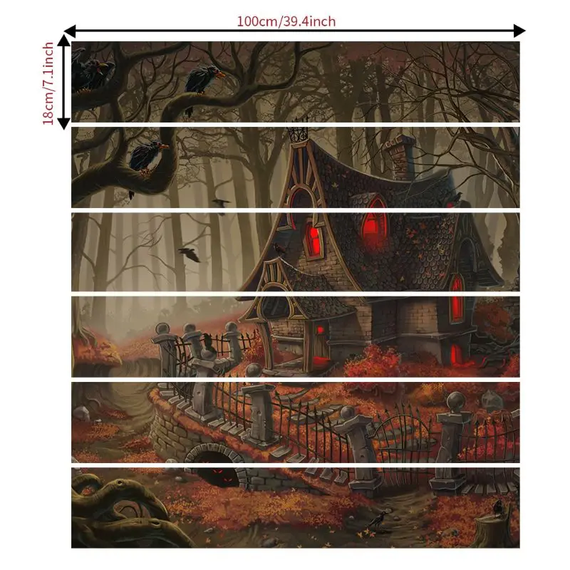 Наклейка для лестницы на Хэллоуин украшение дома с привидениями наклейка