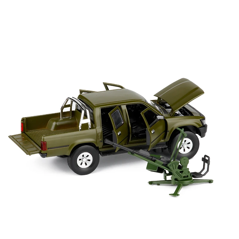 Грузовик пикап Toyota Hilux 1/32 с пистолетом антибаком литая металлическая модель