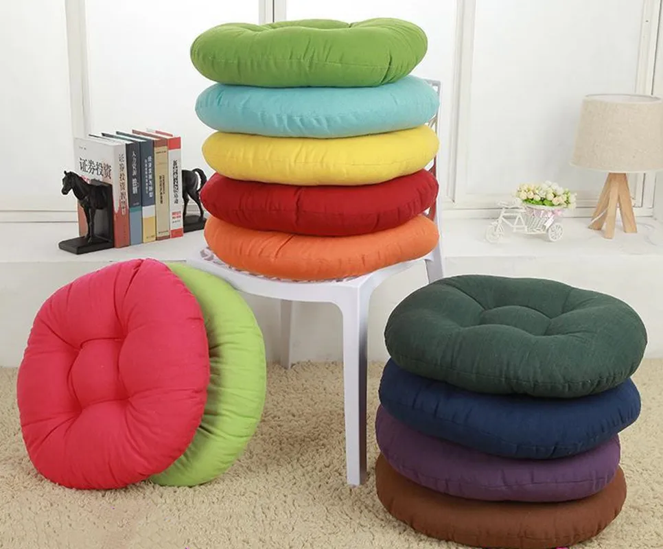 Круглая Толстая Подушка для сиденья подушки стула карамельного цвета стульчик