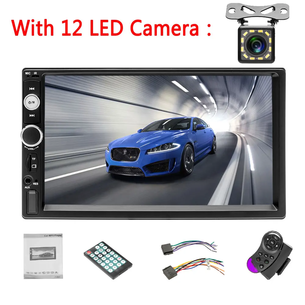 7023B 12 LED Camera Podofo 2 din автомагнитола " Авторадио мультимедийный плеер MP5 Авто Автомагнитола Bluetooth USB монитор резервного копирования 2din Автомагнитола - Цвет: 7023B 12 LED Camera