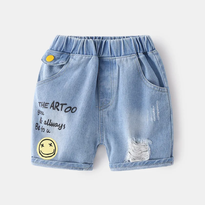 Рваные джинсовые шорты для мальчиков летние брюки до колена малышей милые