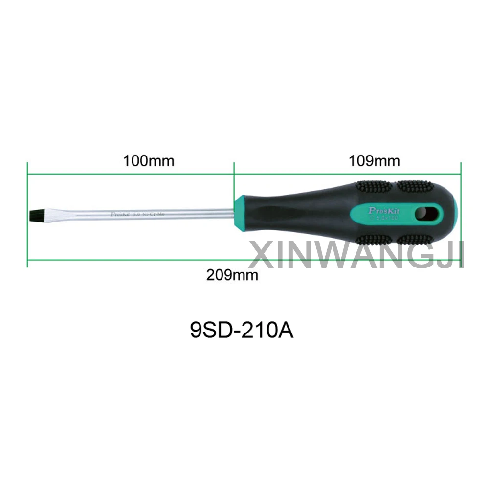 9SD-210A Pro'sKit зеленая черная Прецизионная шлицевая отвертка двойной цвет нескользящий ремонт электроприборов ручные инструменты DIY Отвертки - Цвет: 9SD-210A