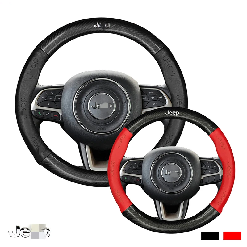 Популярные углеродного волокна из коровьей кожи чехол рулевого колеса