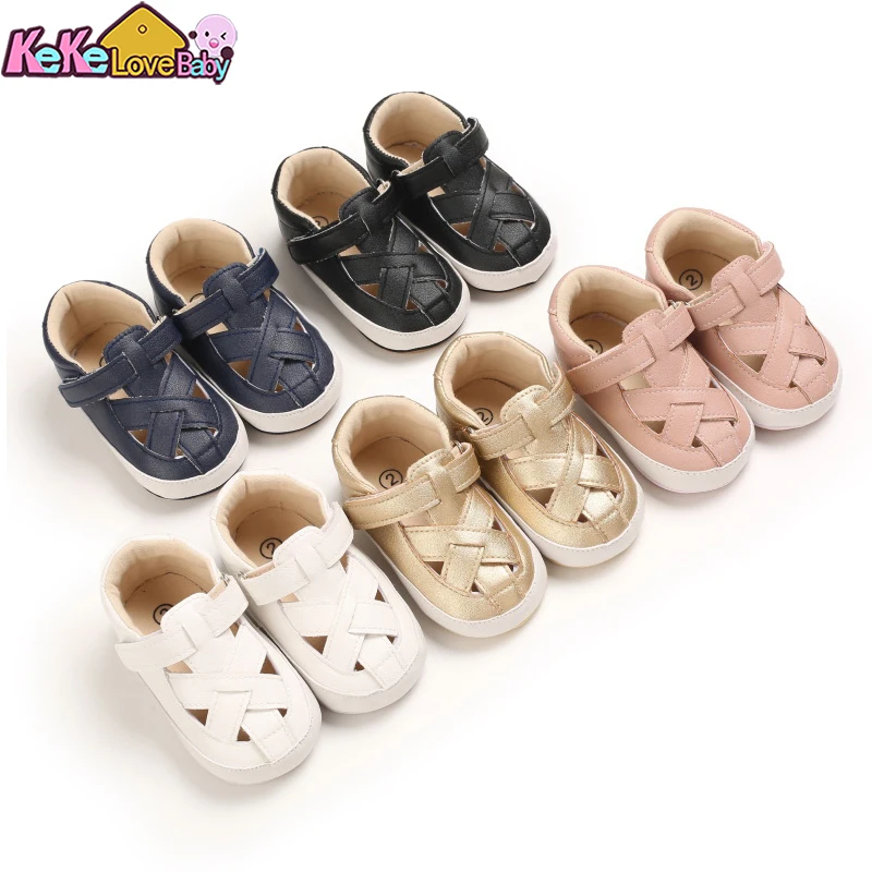 New born Baby boy Shoes Toddler Flats Round Toe Anti-slip Rubber Soft Sole for Newborn Baby Girl Sandal sneakers First Walker
