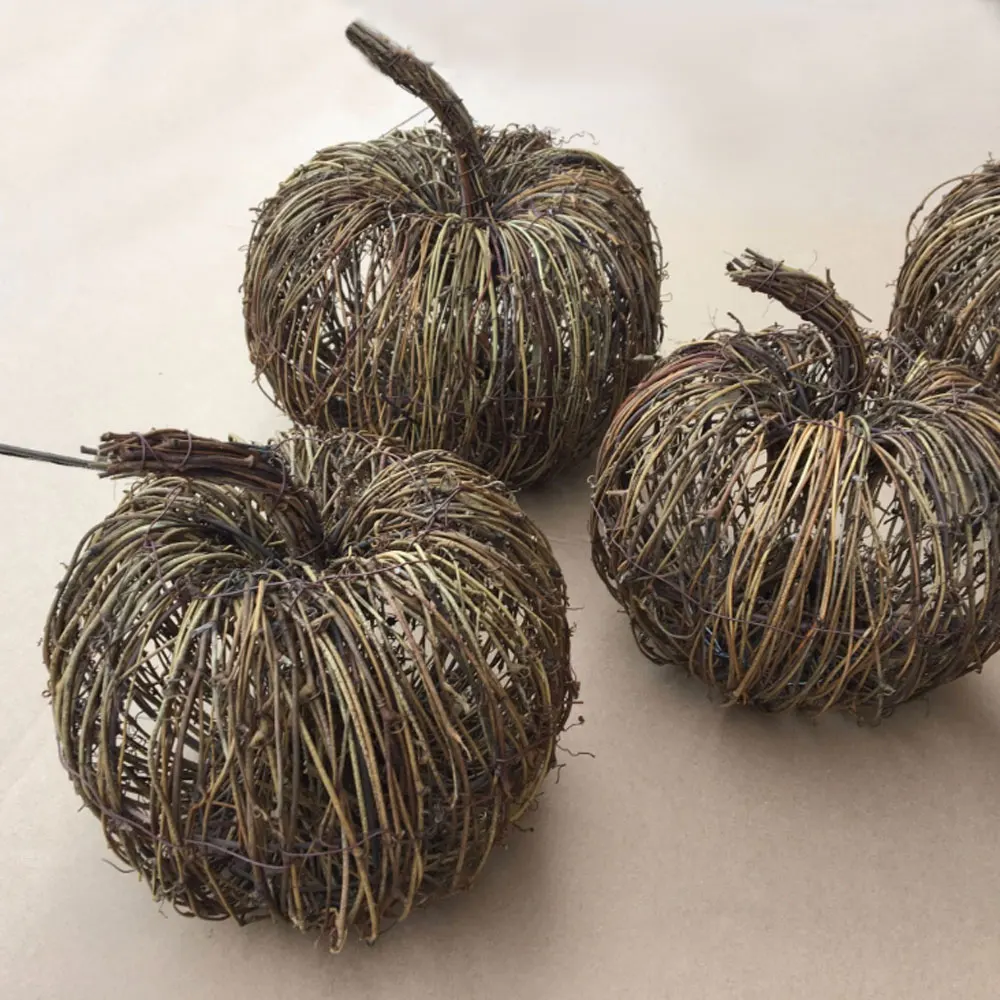 Натуральные сушеные тыквы из ротанга ручной работы Тыква осень сделай сам Ретро