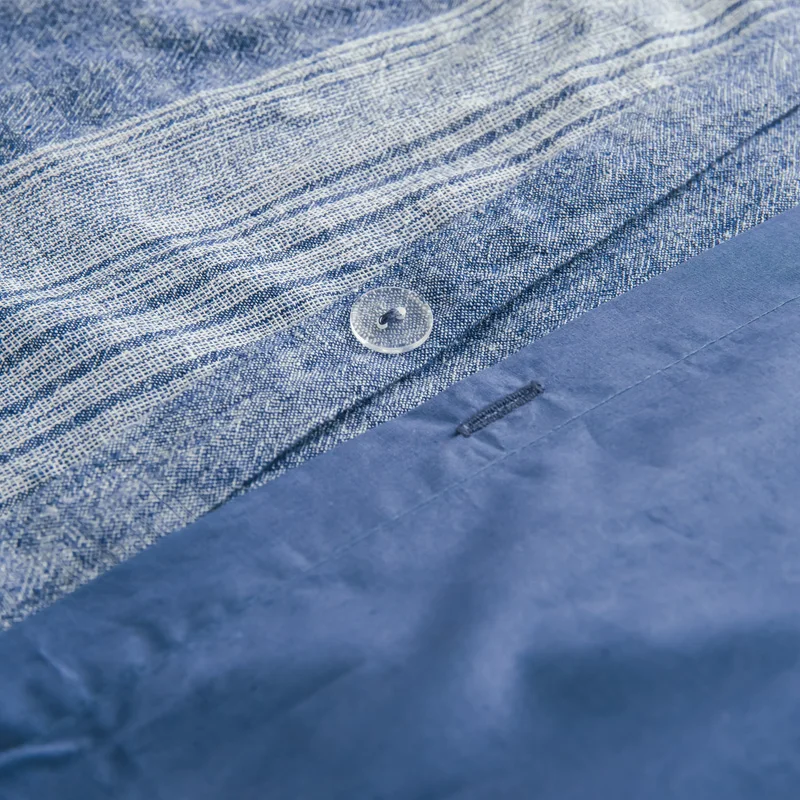 PHF льняной хлопок пододеяльник с наволочками синий принципиально Nordic набор