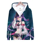 HOLOLIVE VTuber Tokoyami Towa с 3D принтом осень-зима праздничный страстный стиль Мужскаяженская уличная одежда на молнии кавайный с капюшоном