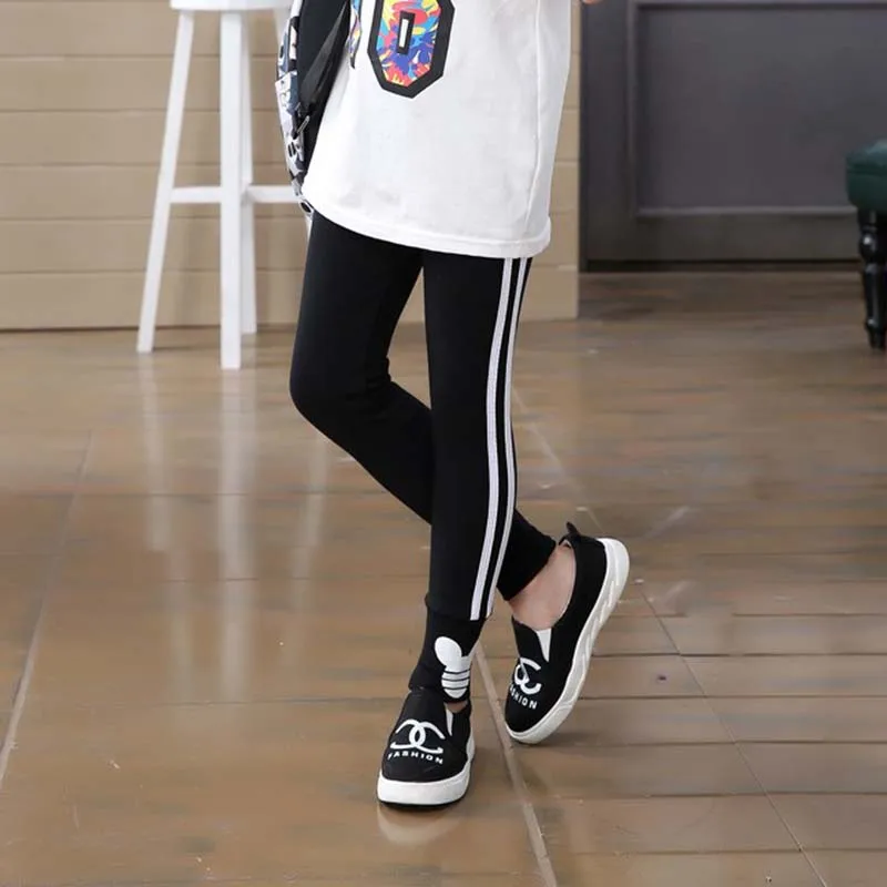 Новинка осенние хлопковые леггинсы для девочек в Вертикальную Полоску малышей