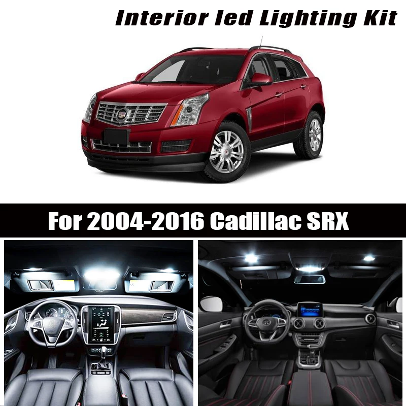 

Для 2004-2016 Cadillac SRX белые автомобильные аксессуары Canbus без ошибок светодиодный внутренний светильник комплект для чтения Карта купольная Лиц...