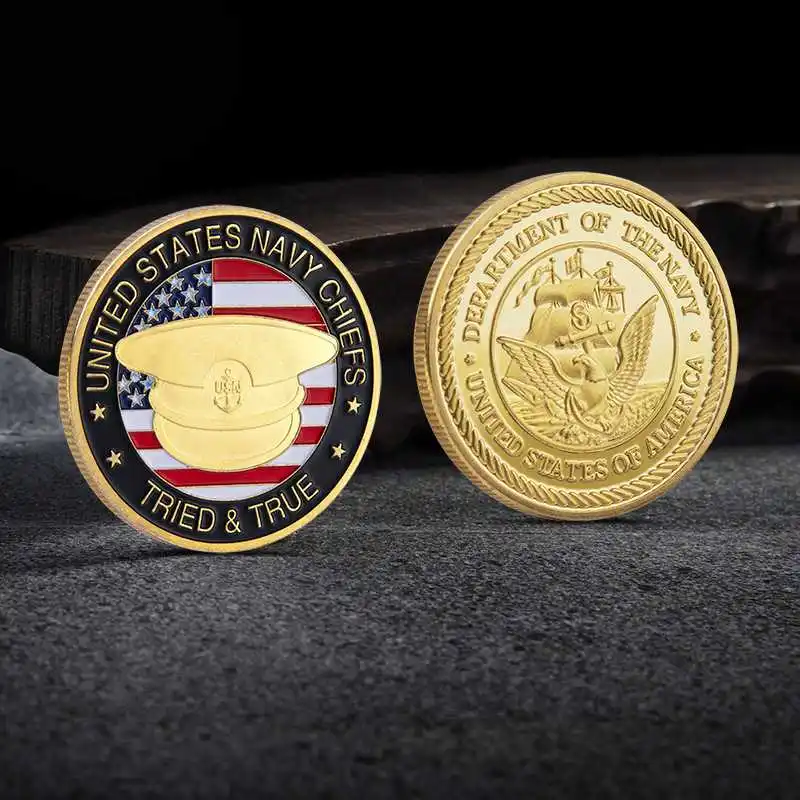 Попробовал TRUE ВМС США вождей памятная монета|Безвалютные монеты| |