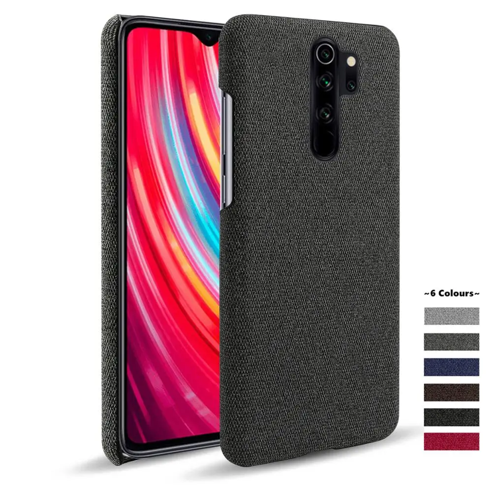 

Cloth Texture Fitted Phone Case for Xiaomi Redmi 9A 9C note 7 8 9 pro 8T 9s 10X Fabric + PC Antiskid Back Cover Fundas