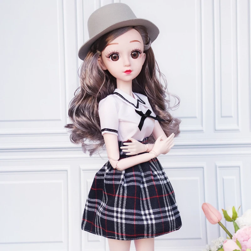 Клетчатая юбка для шарнирных кукол 60 см аксессуары одежды игрушки школьная форма