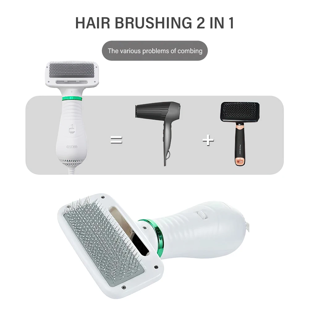 

2-In-1 Portable Dog Dryer Dog Hair Dryer And Comb Brush Pet Grooming Cat Hair Comb Dog Fur Blower Low Noise Fast Blow-dryer