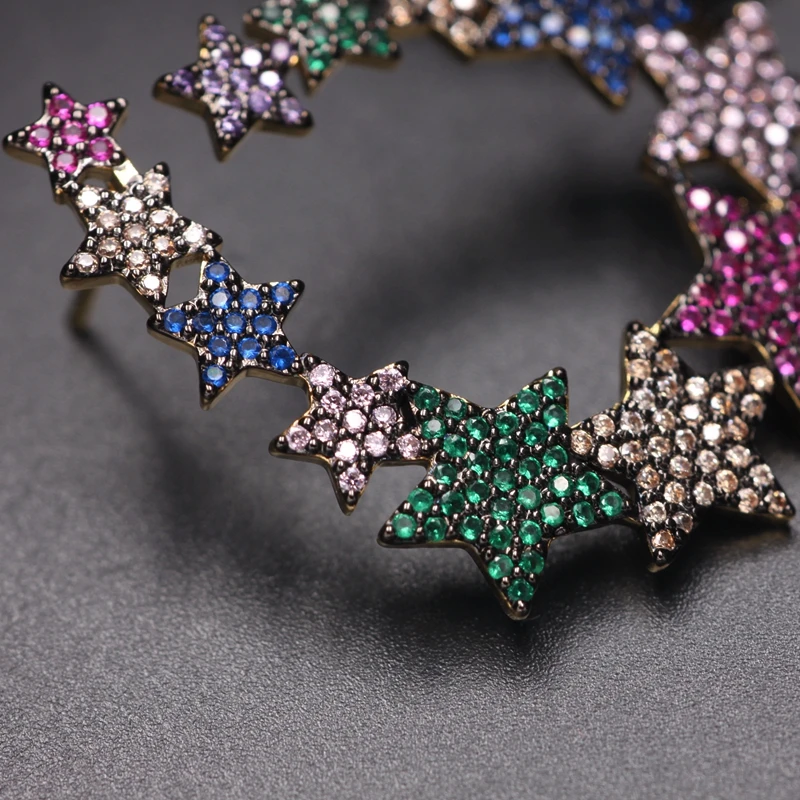 Роскошный цветной яркий кубический цирконий фотоэлемент геометрической формы