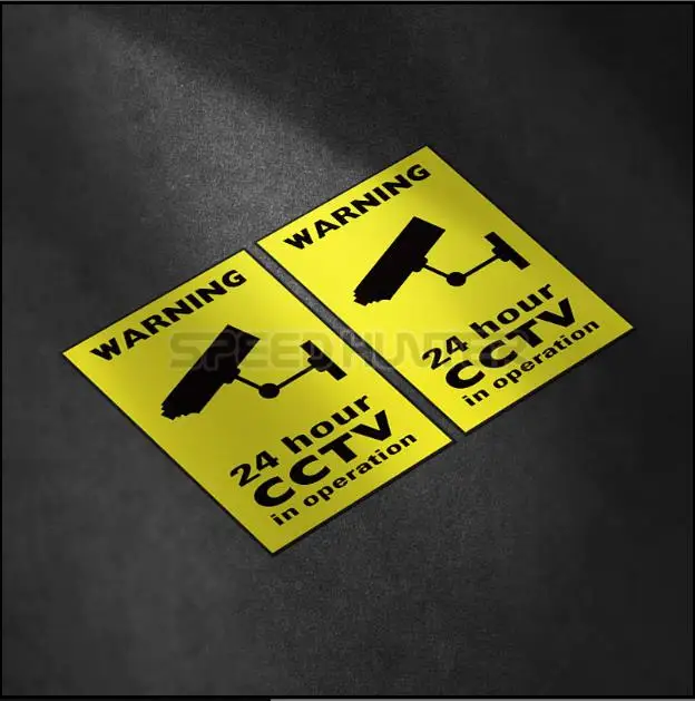 

2X Reflective Warning 24 HOURS Alarm System Sticker Anti-Theft Safety Sign Decals Adhesive For Windows, Walls, Doors,