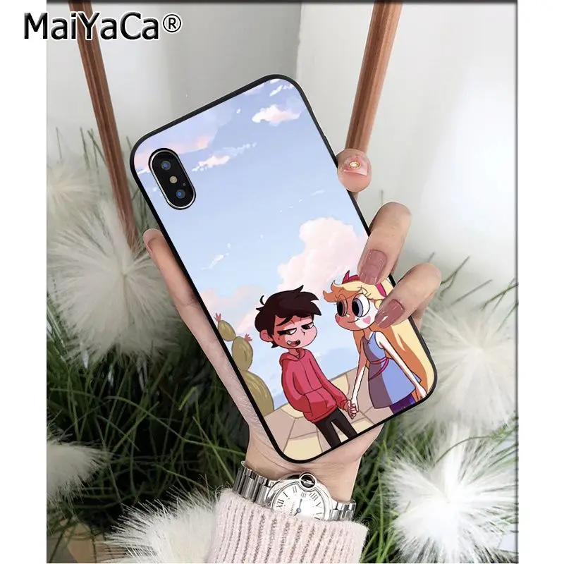 A16 MaiYaCa STAR VS THE Force OF EVIL мягкий, силиконовый, из ТПУ черный чехол для iPhone X XS MAX 6 6S 7 7plus 8 8Plus 5 5S XR - Цвет: A16