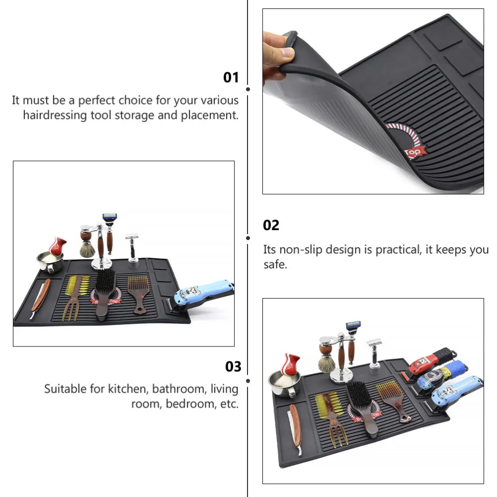 

Barber Mat Hairdressing Tool Non-Slip Mat Anti-Skid Pad Storage Organizer