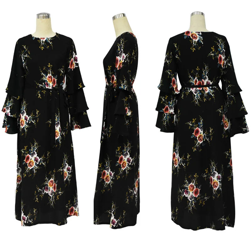 Женское шифоновое платье макси в стиле бохо длинное пляжное большого размера 5XL