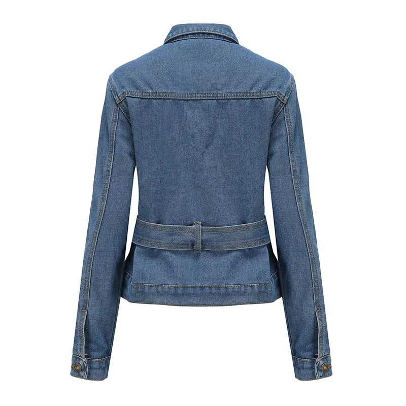 

Vintage Casual Female Jacket Overcoat Women's Denim Jacket Coat Female Autumn Long Sleeve Women's Jean Jacket Streetwear SJ4321V