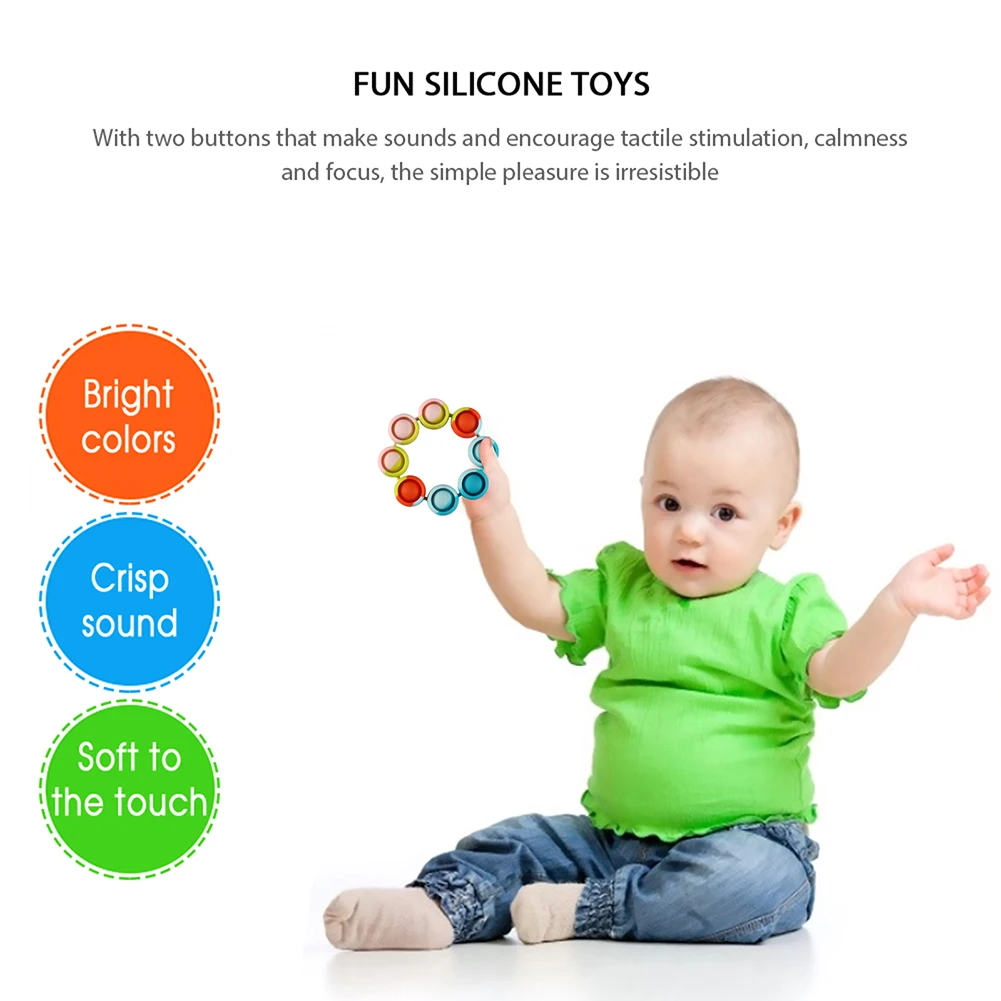 

Fidget Reliver Stress Toys Rainbow Bracelet Push It Bubble Antistress Toys Adult Children Sensory Toy To Relieve Autism