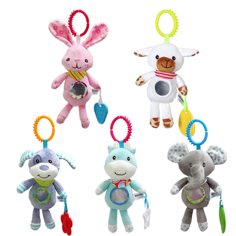 

Подвесная мягкая игрушка-погремушка для детской коляски, мобильная кровать, милый слон, кролик, собака, кукла-животное, подвесной Колокольч...