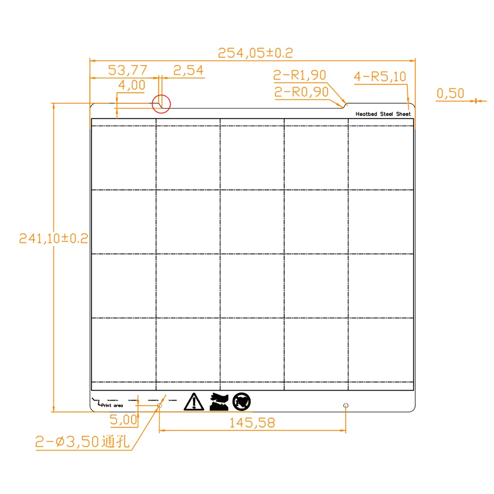 254*241 мм пружинная стальная листовая пластина на платформе+ MK3 Тепловая наклейка пей печать сборка 3d принтер части для I3 MK3 принтер горячей кровати
