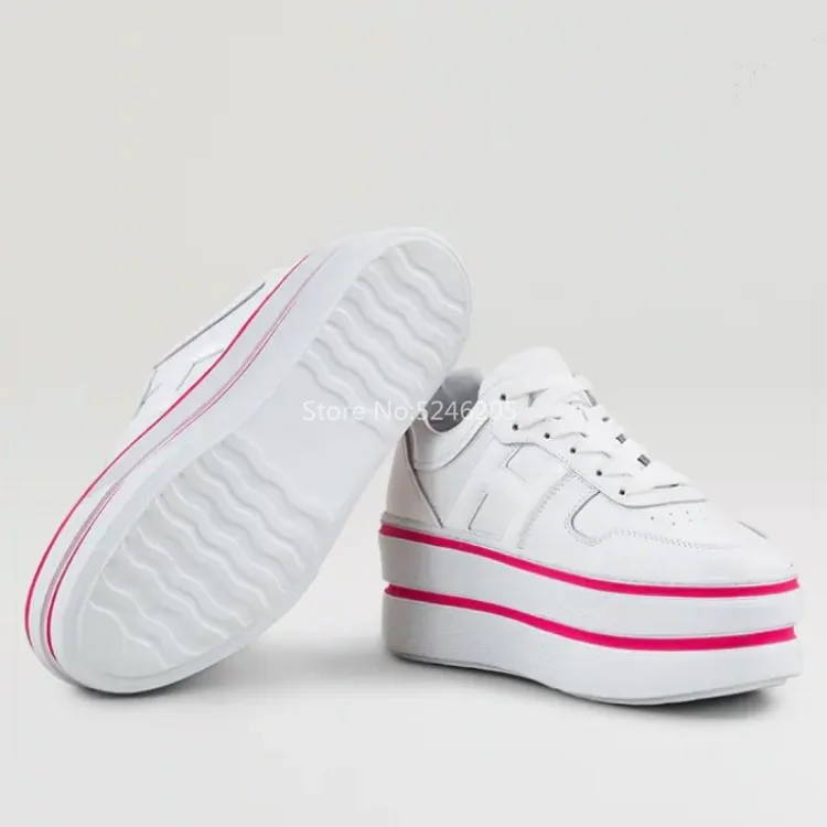 Zapatillas mujer; Новинка года; Цвета: зеленый, нейлон; красивые женские кроссовки на высокой платформе 6 см со шнуровкой; мягкая кожа