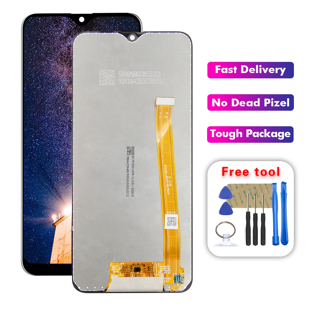 Для samsung Galaxy A20e A202 A202F A202F/DS дисплей кодирующий преобразователь сенсорного экрана в сборе Бесплатные инструменты