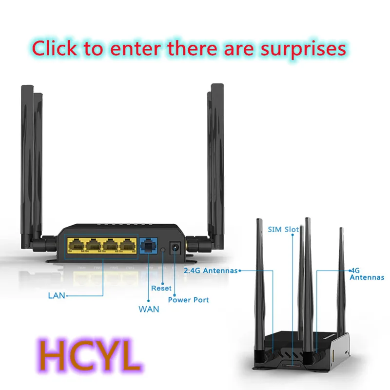 Huastlink Стандартный Wi-Fi роутер 4G модем со слотом для SIM-карты точка доступа Openwrt 128 МБ