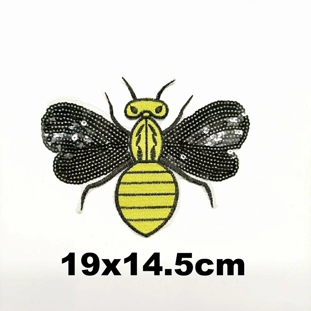 

Design large embroidery big bee cartoon patches for clothing HE-3445