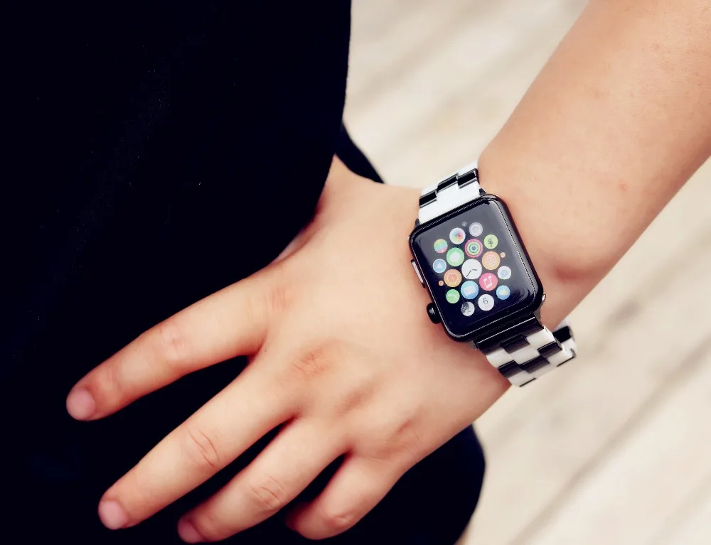 Спортивные Керамика бабочка петля ремешок для наручных часов Apple Watch 4 полосным 44 мм/40 мм наручных часов iwatch серии 4/3/2, ремешок 42 мм, 38 мм, версия соединитель на запястье браслет ремень