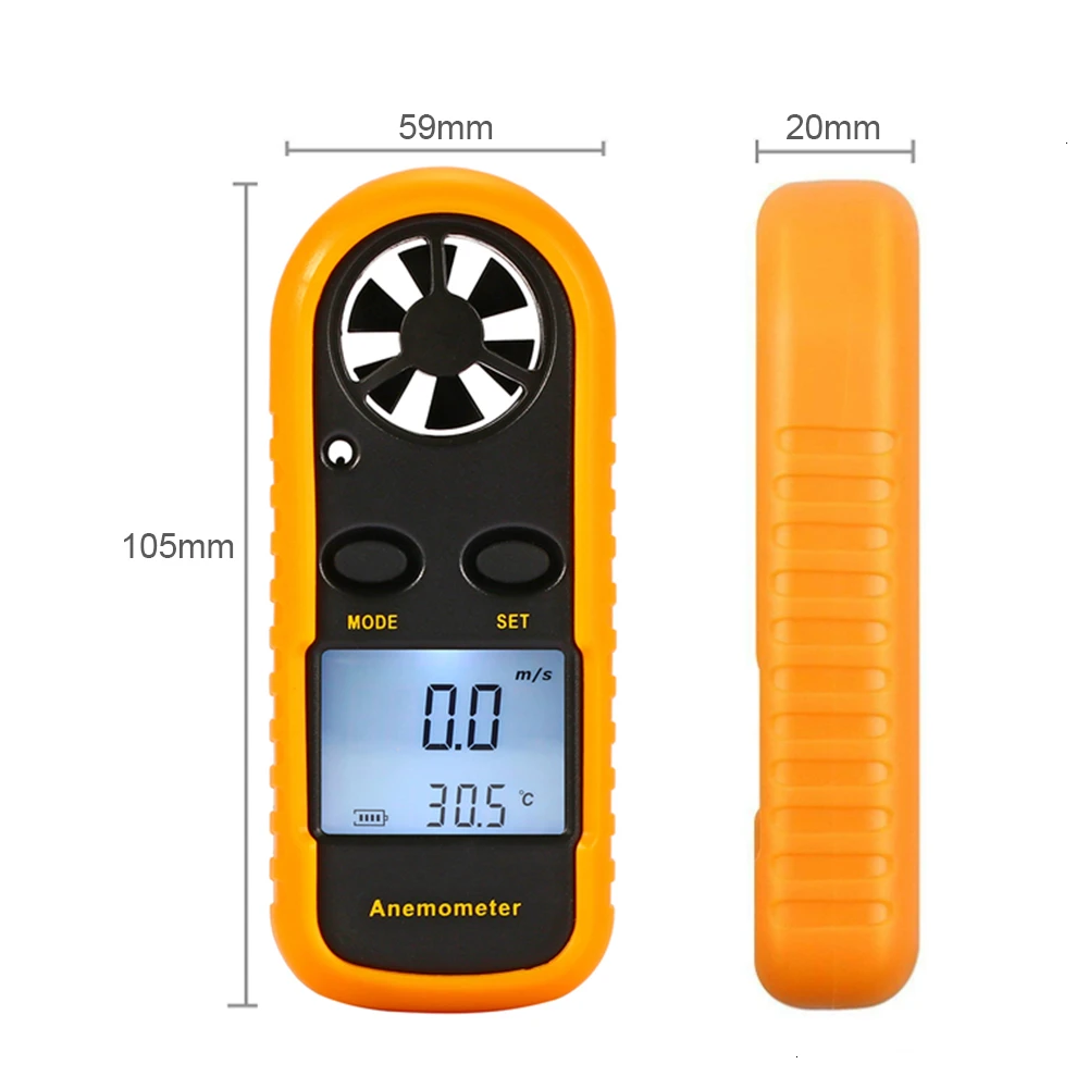 Портативный мини цифровой анемометр термометр измеритель скорости ветра