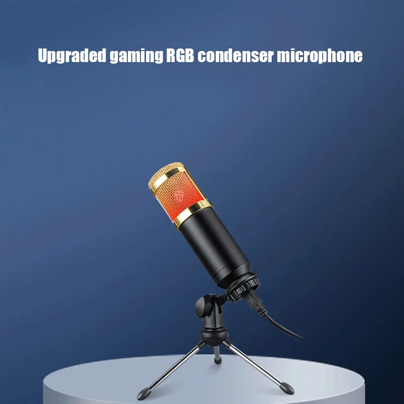 RGB Condenser Microphone USB Wired Desktop Computer Noise Reduce Recording Mike With Tripod For Webcaster Gamer | Электроника