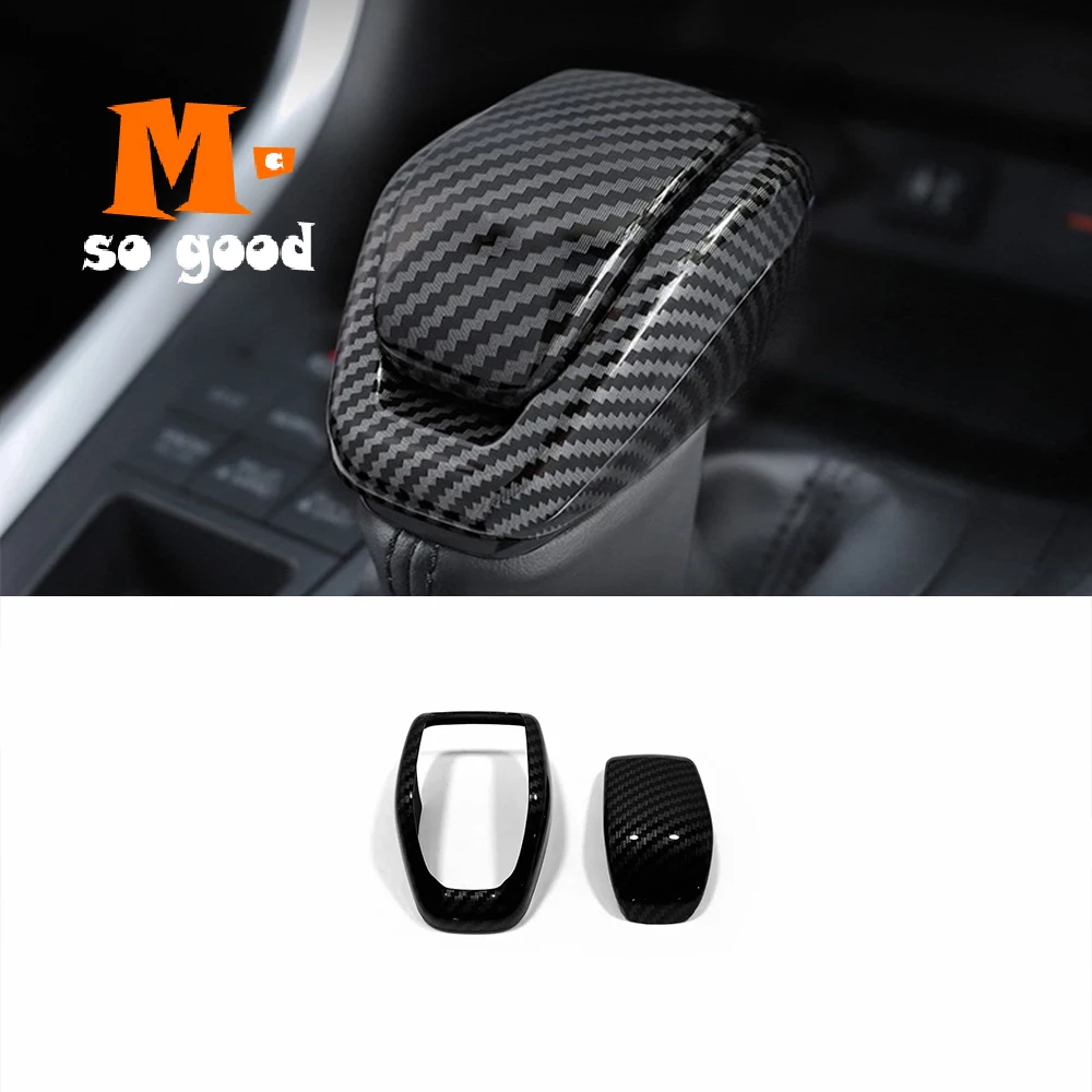 

Carbon Matte Wood For Toyota Highlander RAV4 2020 2021 Interior Accessories Car Gear Shift Lever Knob Handle Decor Sticker Cover