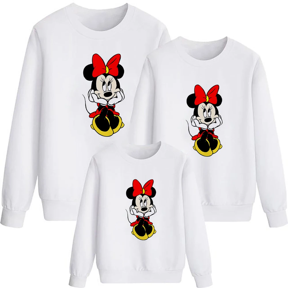 

Mickey Mouse Sweatshirt Women Hoodies Clothes Mom and Daughter Equal 2022 Sudaderas De Mujer Disney Comfy Girl Next Door Fashion