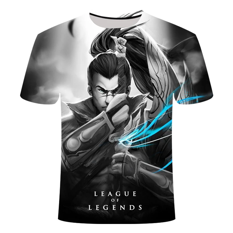 

Summer new fashion 3D printing men's T-shirt League of Legends game peripheral blind monk Lolita, Catalina and other clothing