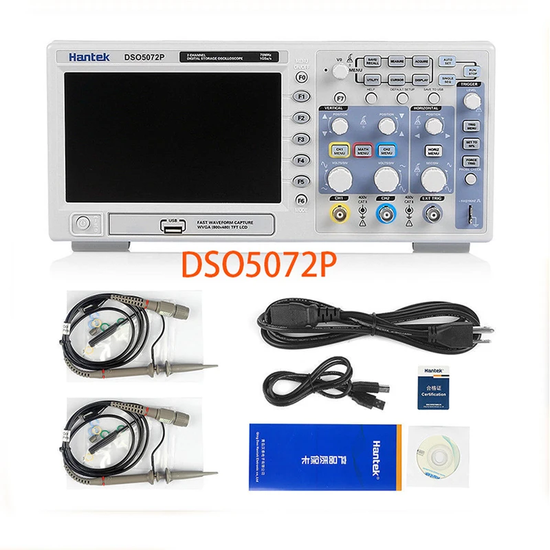 Hantek DSO5072P цифровой осциллограф Usb осциллографы 2 Каналы 70 МГц 1GSa/s ociloscopio помощи при