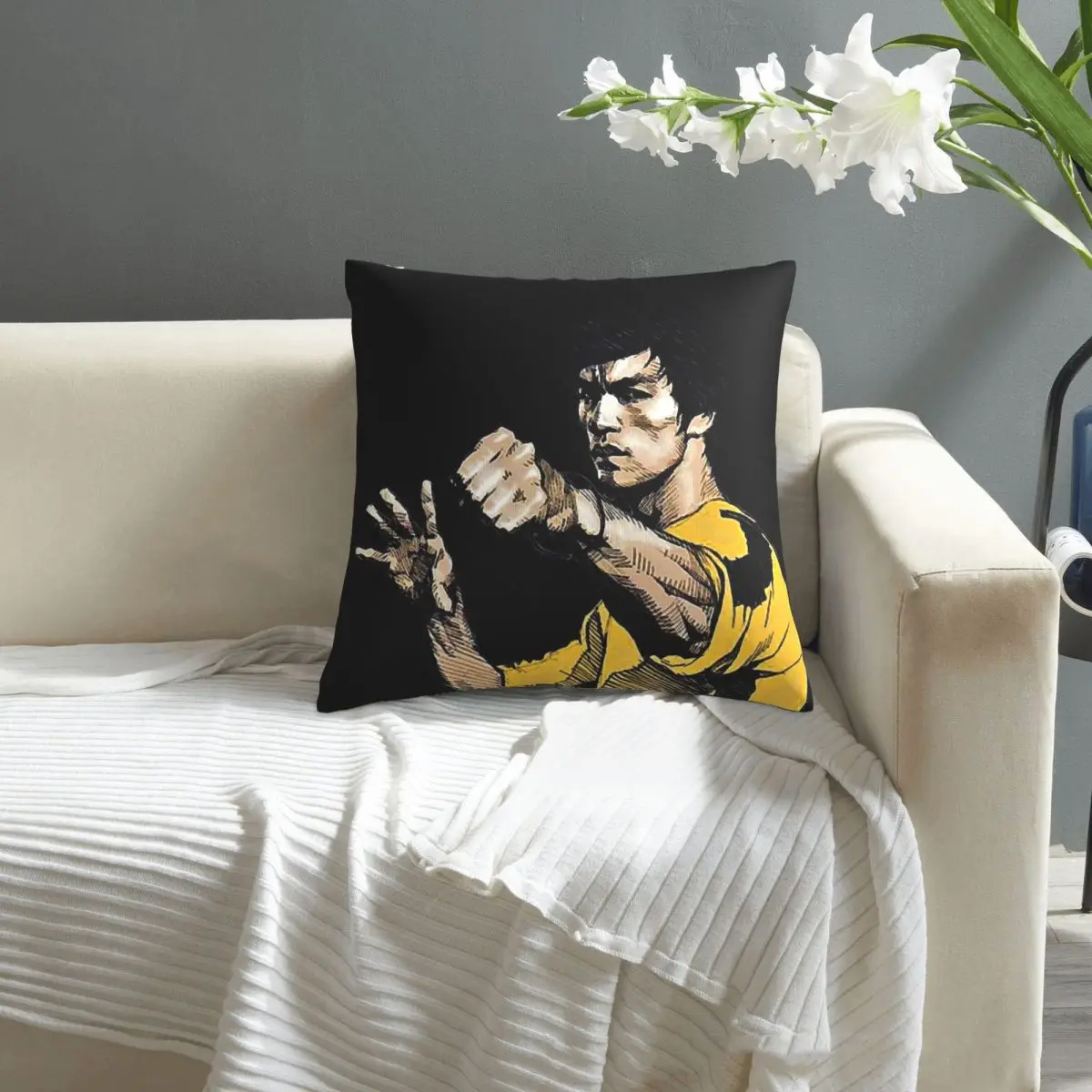 

Bruce Lee pillowcase printed cushion cover sofa waist pillow pillow cover