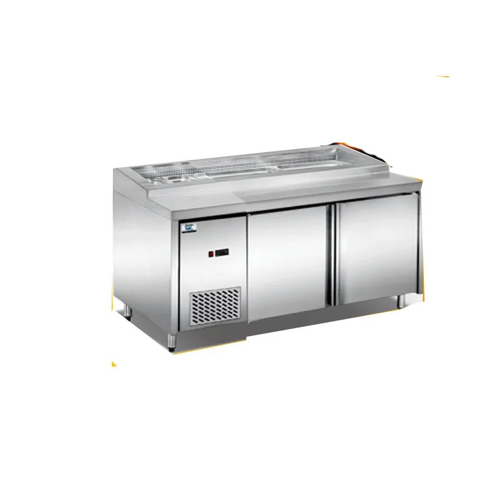 Salad bar refrigerator automatic door countertop salad refrigerator table top freezer