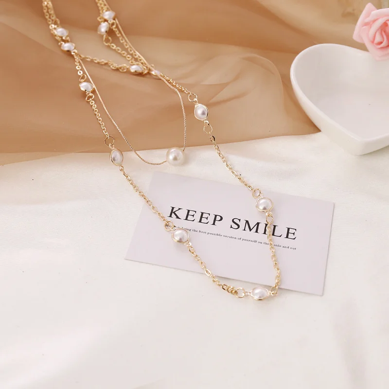 Комплект из колье и серёг с жемчугом | Украшения аксессуары