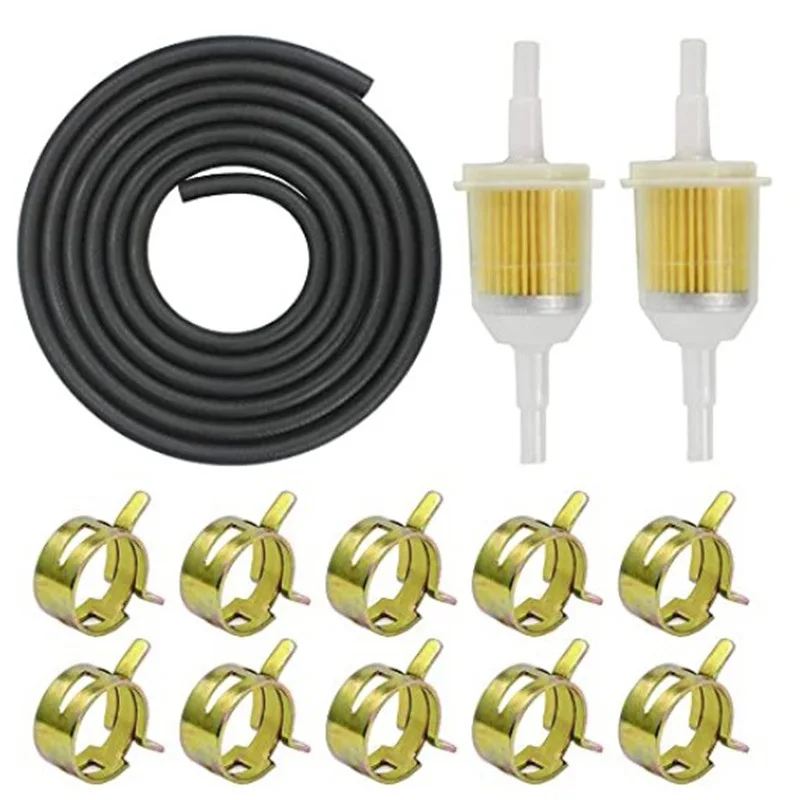 1Set 8MM Universal Motorcycle Lnline Gas Gasoline Liquid Fuel Lawn Mower Small Engine Petrol Dirt Oil Filter Hose Pipe with Clip